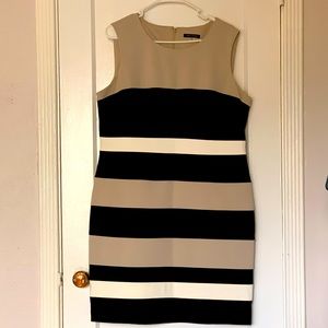 Tommy Hilfiger Black and Tan Striped Dress